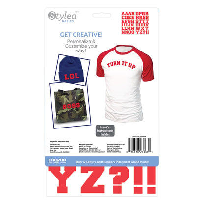 Styled Basics 1.5" Red Collegiate Flocked Iron-On Letters, 2 Sheets, 49 Pieces — product image 5