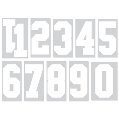 Hello Hobby 8 inch Polyvinyl Varsity Iron-on Numbers, White — product image 3