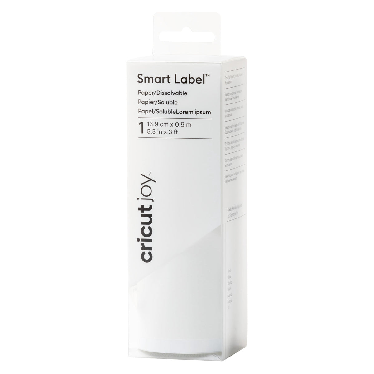 Cricut Joy Smart Label Paper – Dissolvable White, 5.5" x 36"