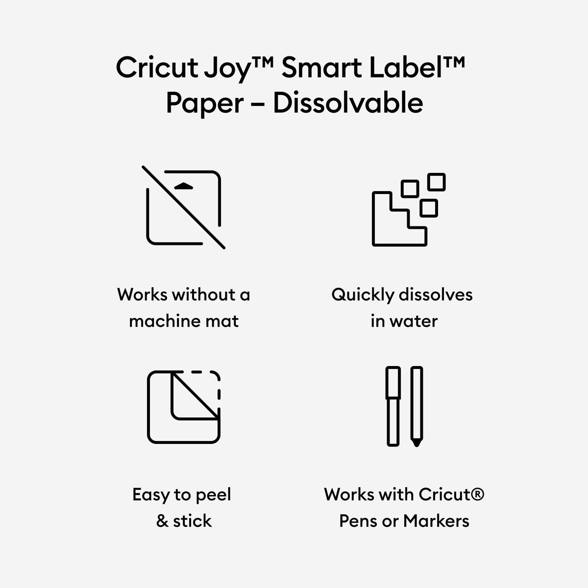 Cricut Joy Smart Label Paper – Dissolvable White, 5.5" x 36" — product image 2