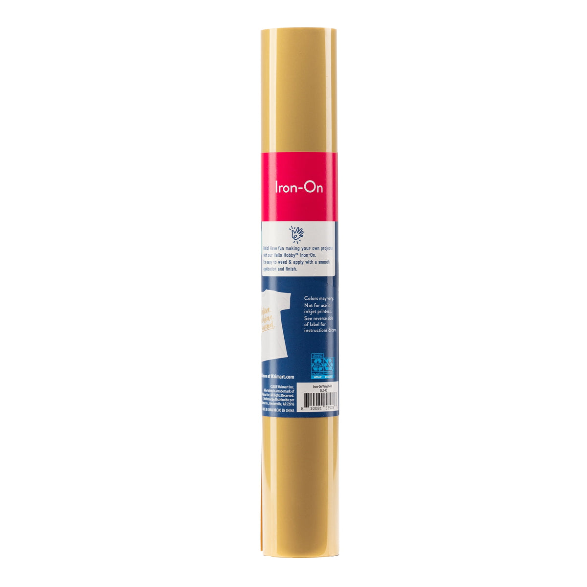 Hello Hobby 12" x 2' Gold Iron-On Craft Vinyl Roll — product image 2