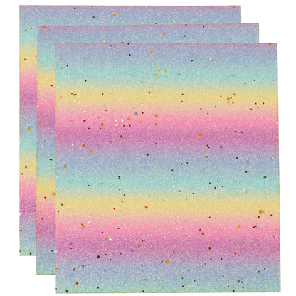 Create It Rainbow Glitter Sheet – Iron-on; Multicolor 9in Tall, 3 Piece