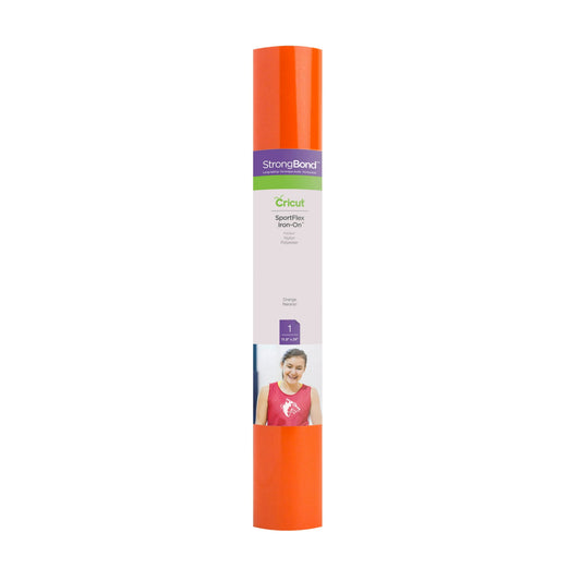 Cricut SportFlex Iron-On Vinyl, Orange, 11.8" x 24"