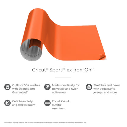 Cricut SportFlex Iron-On Vinyl, Orange, 11.8" x 24" — product image 2