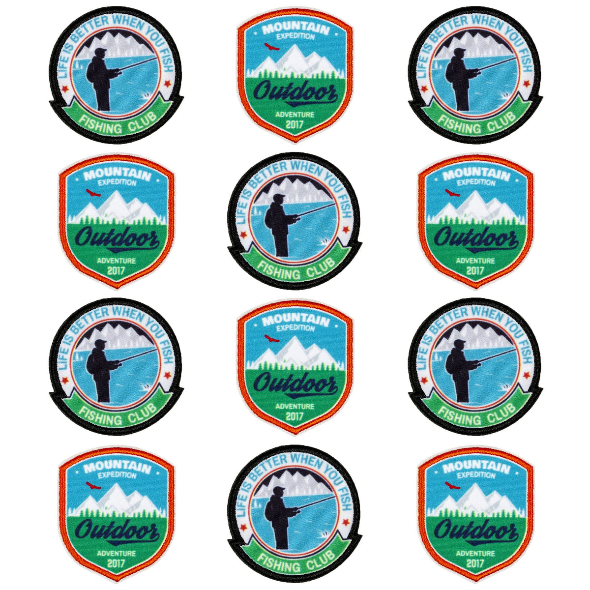 Create It Small Adventure Applique – Peel & Stick or Iron-on: Multicolor 1.75in Tall, 12 Pieces