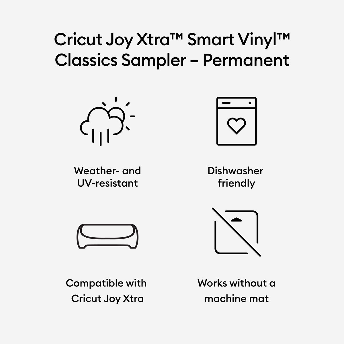Cricut Joy Xtra Smart Vinyl Permanent Sampler, Classics (3 ct), 9.5" x 12" — product image 3