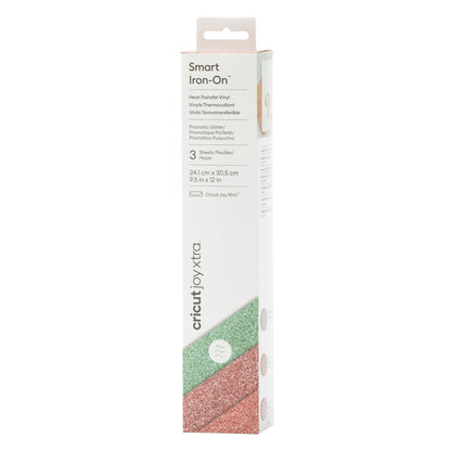 Cricut Joy Xtra Prismatic Glitter Smart Iron-On Vinyl, Sea Sparkle Sampler (3 ct), 9.5" x 12"