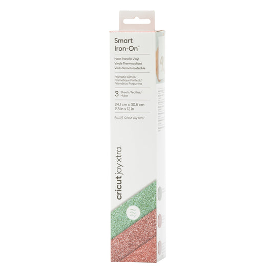 Cricut Joy Xtra Prismatic Glitter Smart Iron-On Vinyl, Sea Sparkle Sampler (3 ct), 9.5" x 12"
