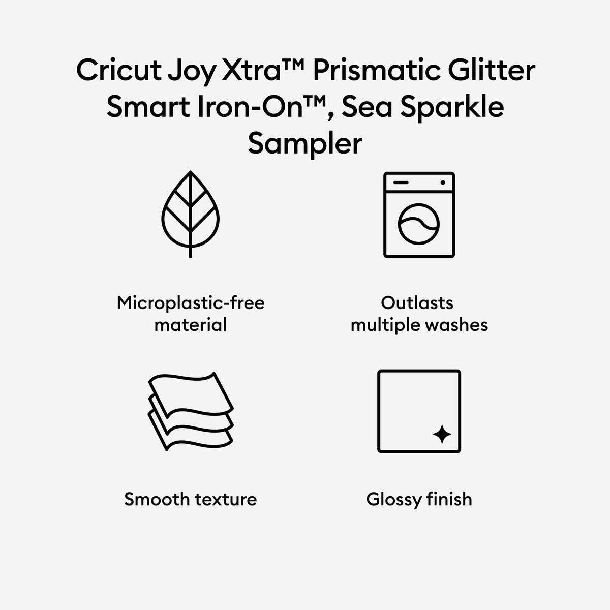 Cricut Joy Xtra Prismatic Glitter Smart Iron-On Vinyl, Sea Sparkle Sampler (3 ct), 9.5" x 12" — product image 3