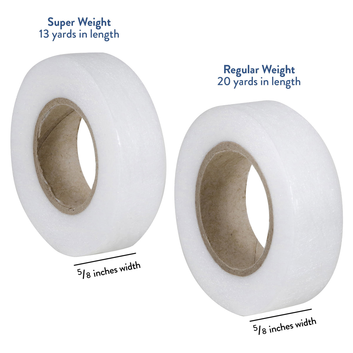 Hello Hobby Iron-on Fusible Bonding Web Tape 2-Pack: Regular & Super Weight, White, 33 Yards Total — product image 2
