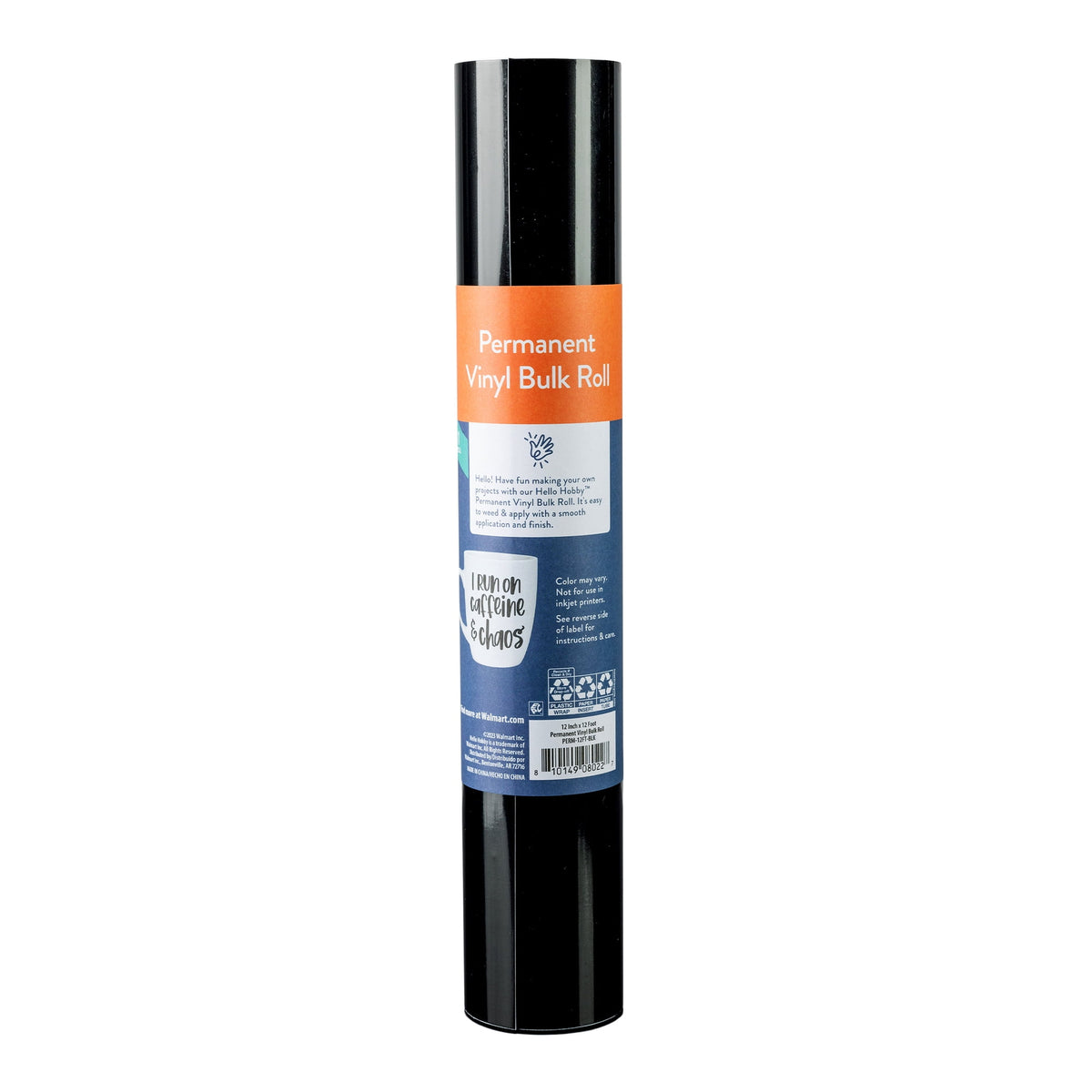 Hello Hobby 12" x 12' Black Permanent Craft Vinyl Bulk Roll — product image 2