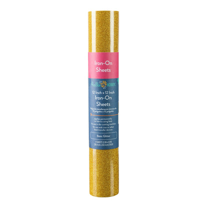 Hello Hobby 12" x 12" Basic Glitter Sampler Iron-On Sheets (4 Count)