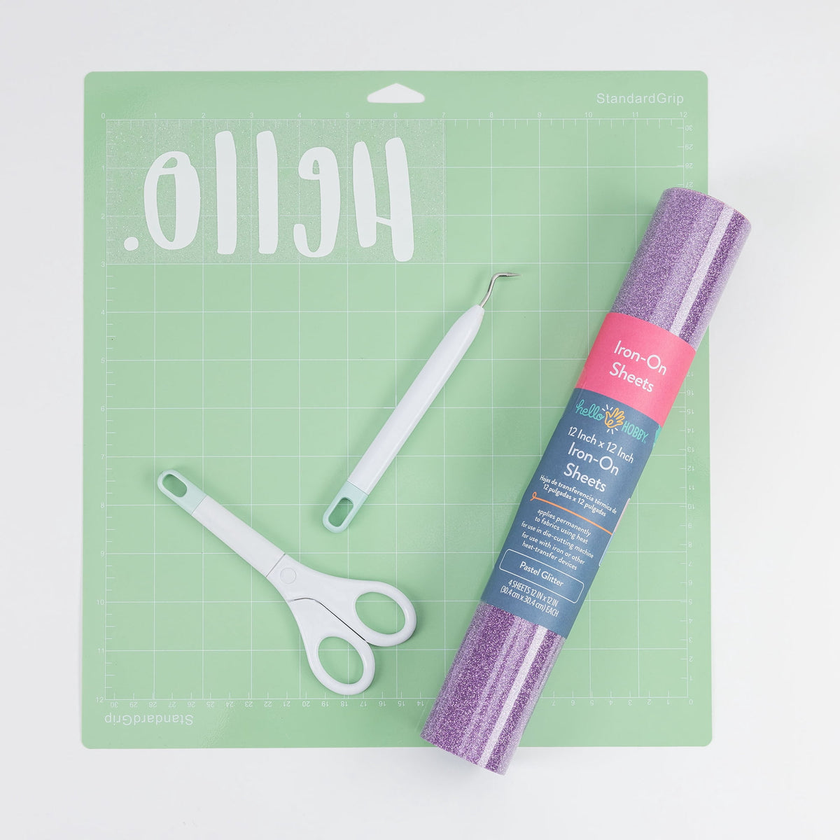 Hello Hobby 12" x 12" Pastel Glitter Sampler Iron-On Sheets (4 Count) — product image 6