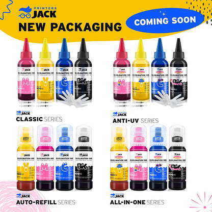 Printers Jack 400ml Sublimation Ink for Epson C88+ Inkjet Printers Heat Press Transfer on Mugs, Plates, Sheets, Polyester Shirts, Cases, 3-Layer — product image 3
