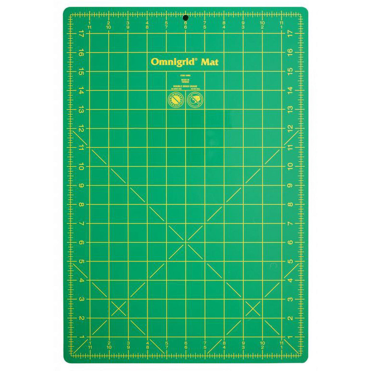Omnigrid 12" x 18" Cutting Mat with Grid, Non-Slip Rectangular Mat for Quilting & Crafting