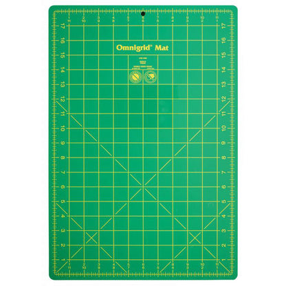 Omnigrid 12" x 18" Cutting Mat with Grid, Non-Slip Rectangular Mat for Quilting & Crafting