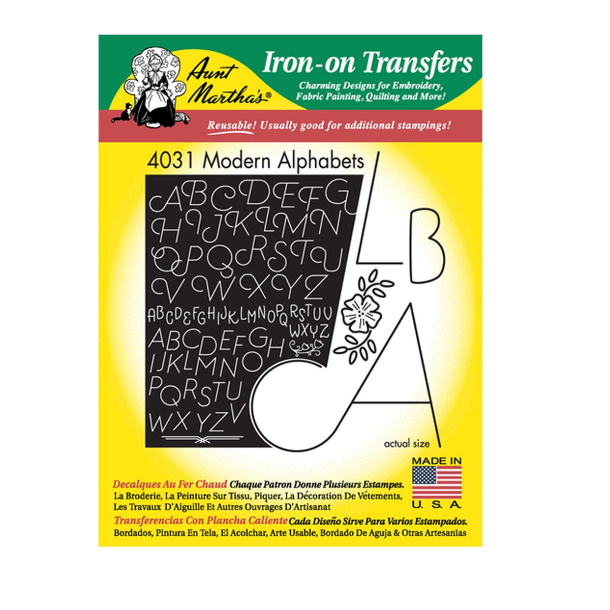 Stitcher's Revolution Brand Modern Alphabets Iron-on Transfers for Embroidery — product image 2