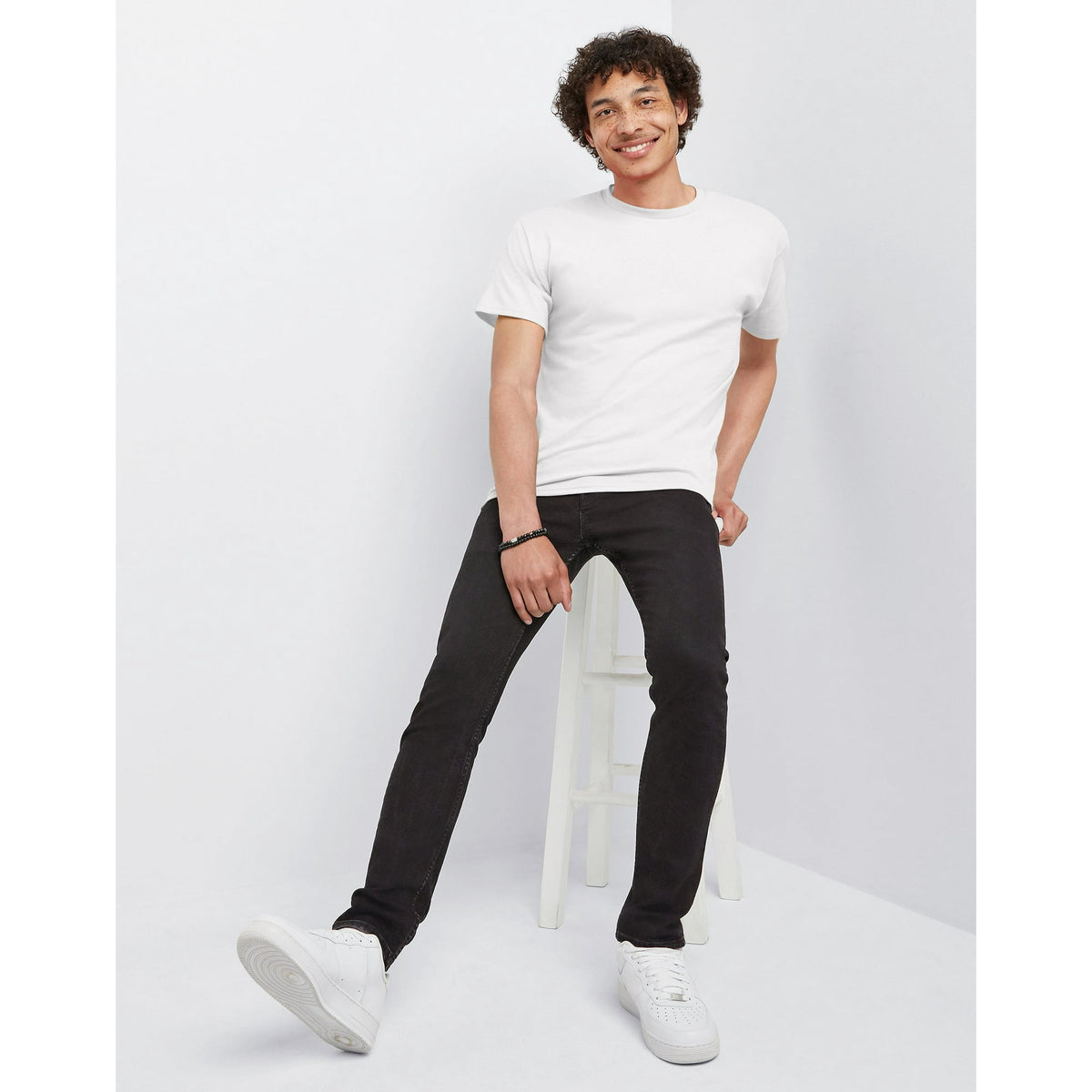 Hanes Men Crew neck T-Shirt 4-Pack ComfortSoft 100% Cotton Heavyweight Tee Plain — product image 5