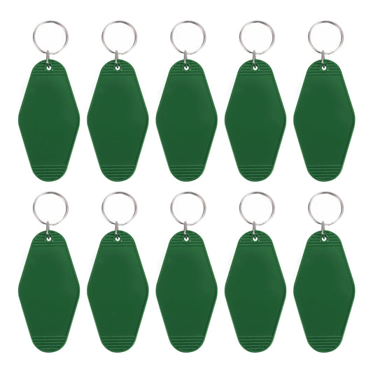 Unique Bargains Vintage Motel Keychain Blank Hotel Keychains Key Tags Olive Green