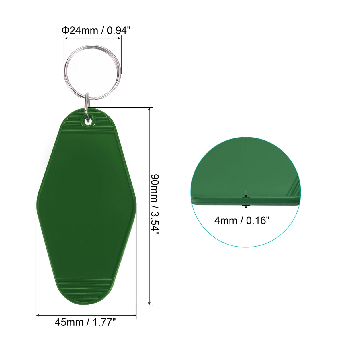 Unique Bargains Vintage Motel Keychain Blank Hotel Keychains Key Tags Olive Green — product image 2