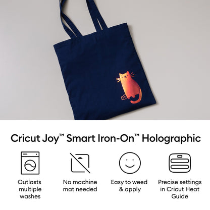Cricut Joy™ Smart Iron-On™ Vinyl Holographic Matless Heat Transfer Vinyl, 5.5" x 24", Cobalt — product image 3