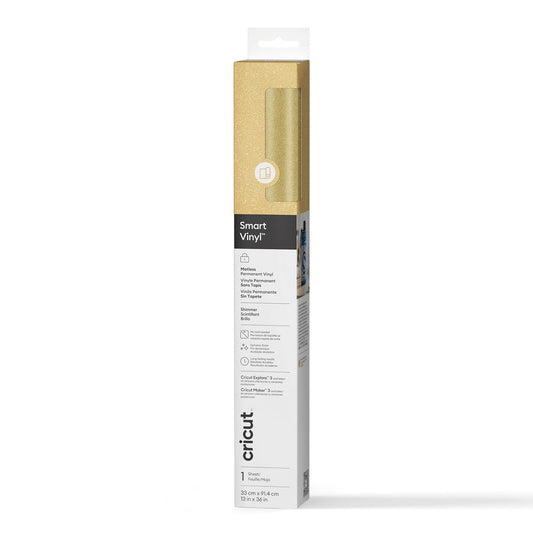 Cricut® Smart Vinyl™ Shimmer Matless Permanent Vinyl (3 ft), 13" x 36",Gold
