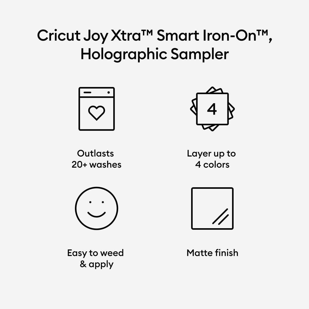 Cricut Joy Xtra™ Smart Iron-On™ Vinyl Holographic Matless Heat Transfer Vinyl, Sampler (3 ct), 9.5" x 12" — product image 3