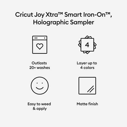 Cricut Joy Xtra™ Smart Iron-On™ Vinyl Holographic Matless Heat Transfer Vinyl, Sampler (3 ct), 9.5" x 12" — product image 3