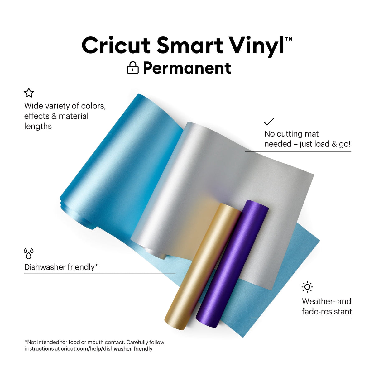 Cricut® Smart Vinyl Shimmer – Permanent (3 ft) - Light Blue, 13" x 36" — product image 2