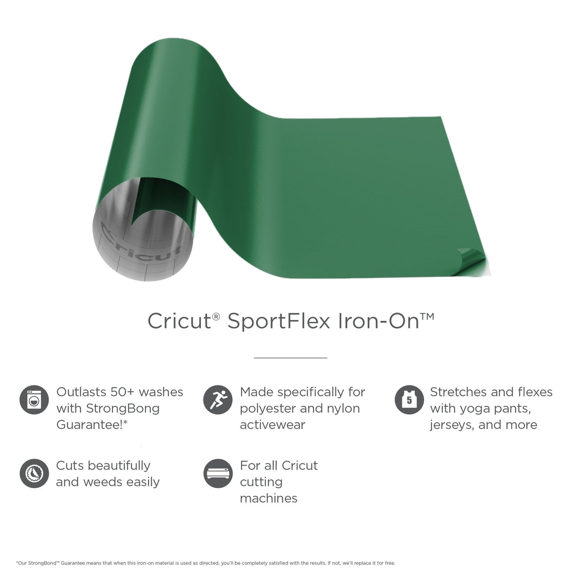 Cricut SportFlex Iron-On Vinyl, Green, 11.8" x 24" — product image 2