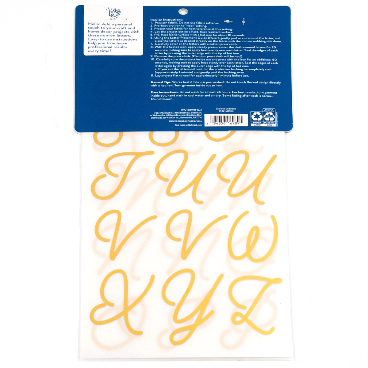 Hello Hobby Iron-on Gold Foil Script Letters, 47 Pieces — product image 5