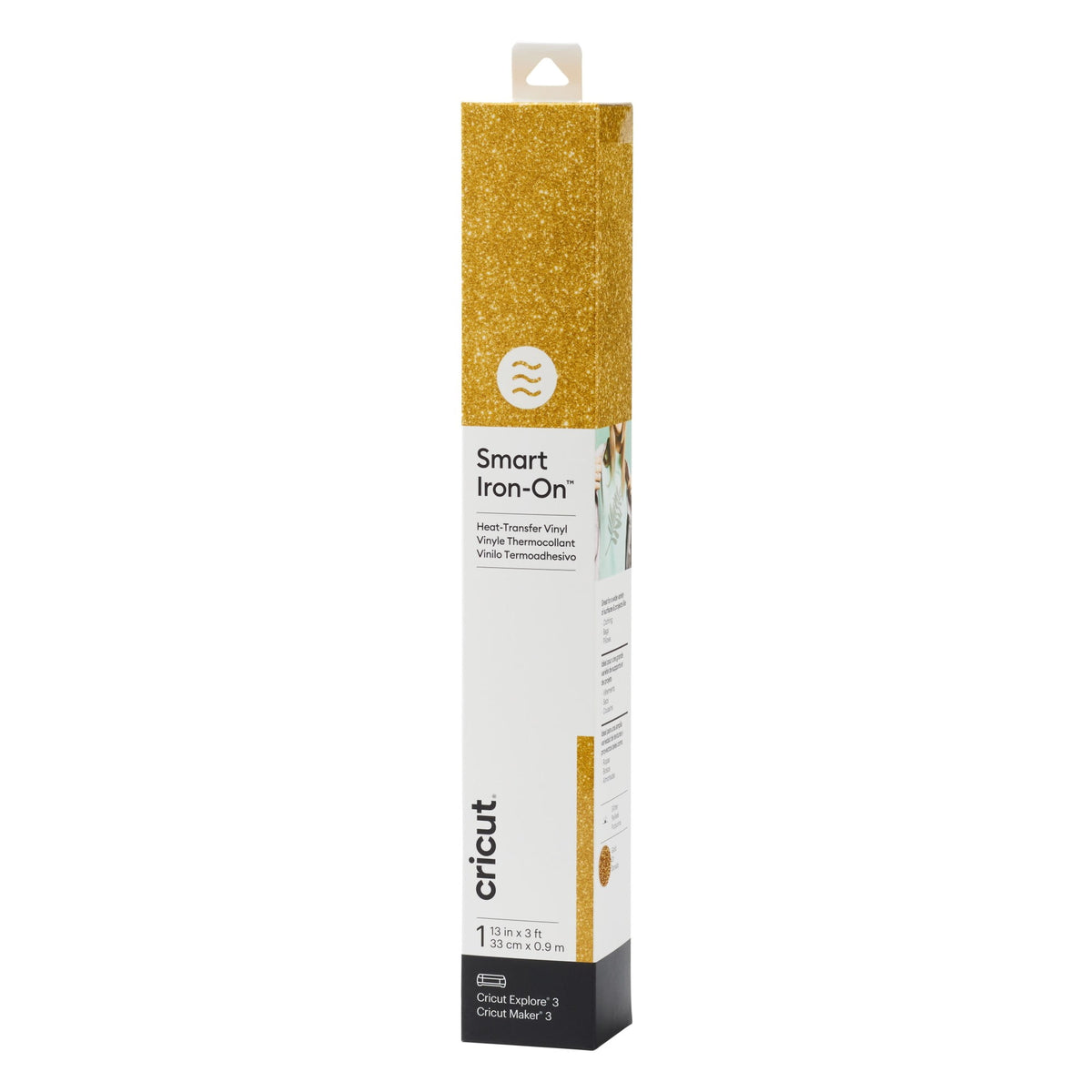 Cricut® Smart Iron-On Glitter Matless Heat Transfer Vinyl (3 ft) 13" x 36", Gold