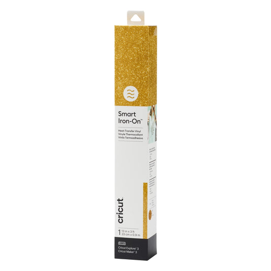 Cricut® Smart Iron-On Glitter Matless Heat Transfer Vinyl (3 ft) 13" x 36", Gold