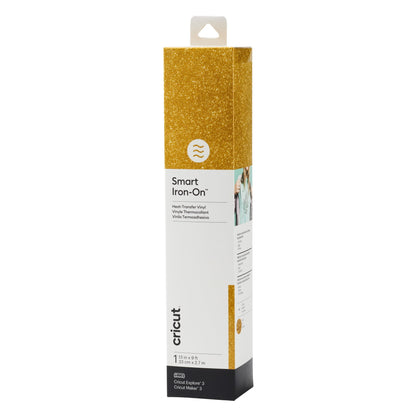 Cricut Smart Iron-On Matless Heat Transfer Vinyl Glitter (9 ft) 13" x 108", Gold