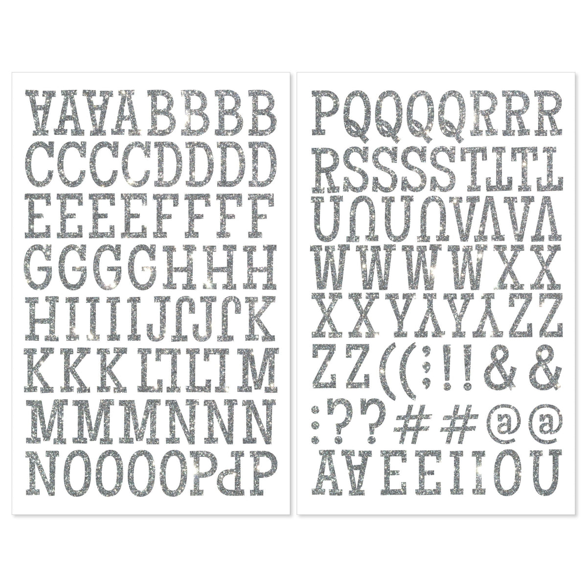 Hello Hobby 1 inch Silver Glitter Classic Iron-on Letters Appliques — product image 3