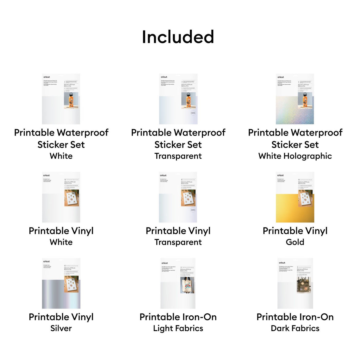 Cricut Printable Materials Variety 9 Pack Bundle — product image 2