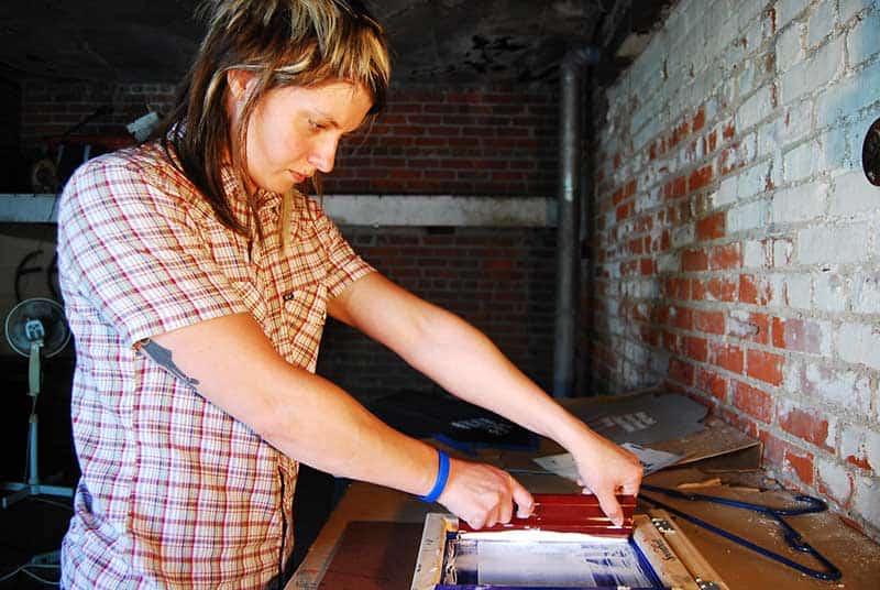 Woman Screen Printing